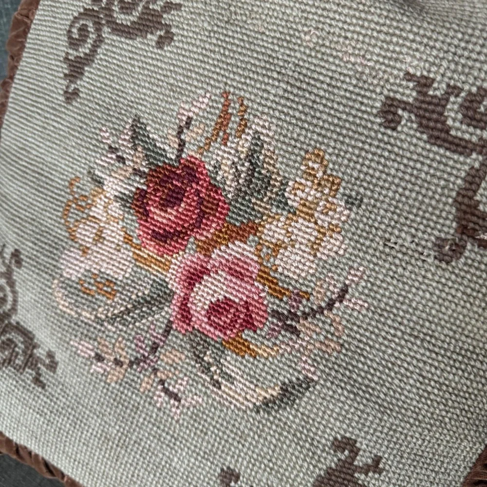 Vintage Needlepoint Throw Pillows 12